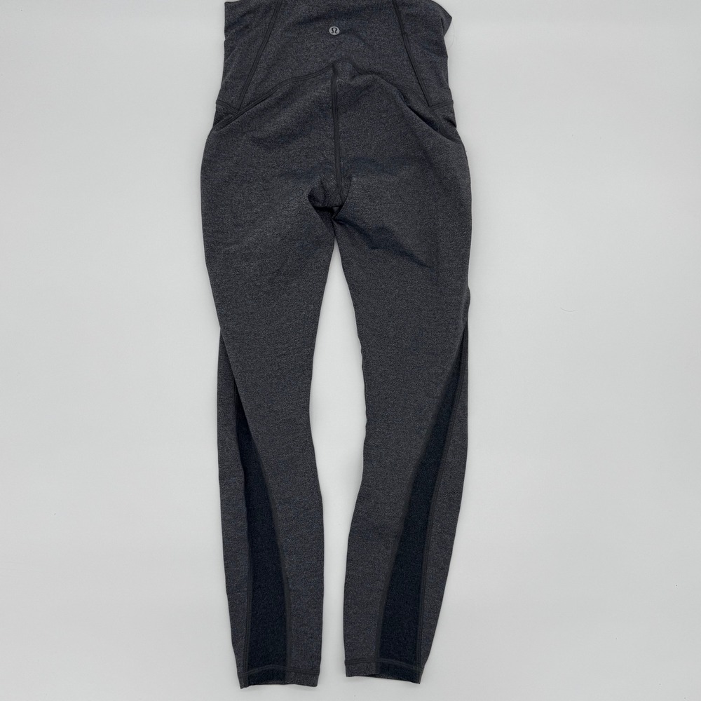 Lululemon High Rise Mesh Panel Leggings Heathered‎ Gray Size 4